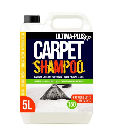 Ultima-Plus XP Carpet Cleaning Shampoo - High Concentrate Cleaning Solution for all Carpets - Perfect for Pet Owners (Fresh Citrus Fragrance 5 Litres)