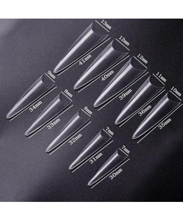 JZK 500x Clear Extra Long Half Cover Stiletto Nail Tips For Acrylic Extensions Long Pointy False Nail Tips For Gel And Acrylic Nails Finger Nail Extension Tips For Nail Salon - Buy Online on SooperMarket.com