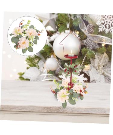 LIFKICH Artificial Garland Ornament Rings Wedding Decorations Candle Holders Candlesticks Eucalyptus Boho Decor Candle Wreath Wedding Party Decoration Plastic Front Door Flowers Picture 1 23.00X23.00X8.00CM - Buy Online on SooperMarket.com