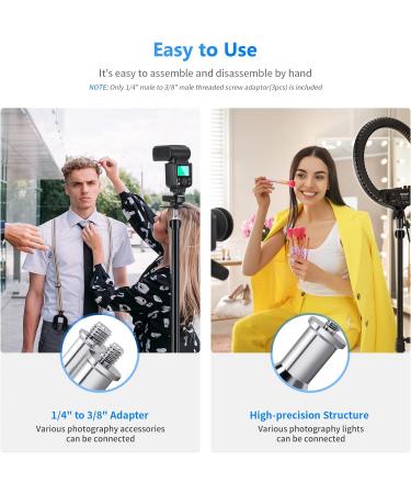 Neewer 1/4 to 3/8 Metal Male Threaded Screw Adapter Spigot Stud 3-Pack for Studio Light Stand - ST22 - Buy Online on SooperMarket.com