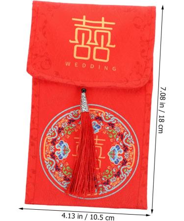 MAGICLULU 2 Pcs Tassel Fabric Red Envelope Hongbao Envelopes Lucky Money Packets Chinese New Year Red Packet Purses for Weddings Red Purse Wedding Cloth Envelopes Money Bag Brocade Christmas Assorted Color 1x2pcs 18X10.5CMx2pcs - Buy Online on SooperMarket.com