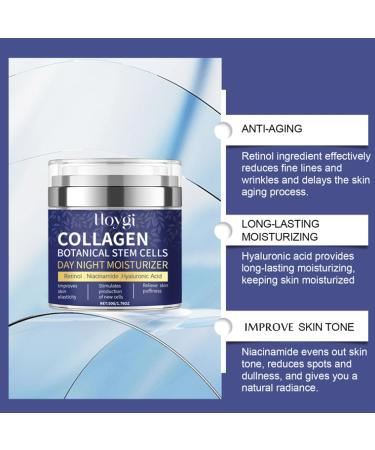 Collagen Face Moisturizer - Anti-Aging Day & Night Cream with Retinol Niacinamide & Hyaluronic Acid - 1.7 OZ Airless Pump - Buy Online on SooperMarket.com