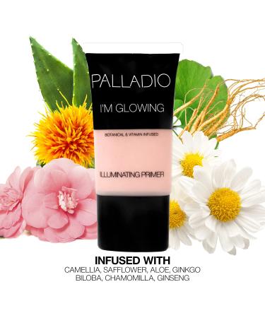 Palladio I'm Glowing Illuminating Primer - Pearly Pink Makeup Primer with Aloe Vera, Grape Seed Oil, and Green Tea. Brightens Complexion, Combats Wrinkles, Fine Lines & Pores - Buy Online on SooperMarket.com