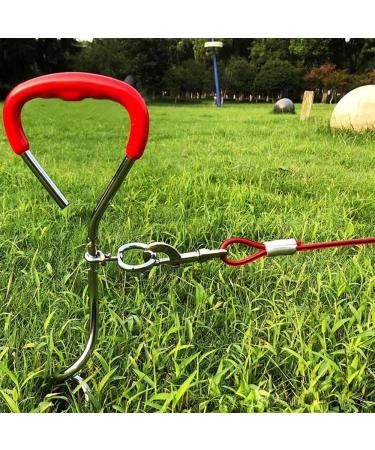 Wolike Dog Tie Out Cable and Stake Dog Wire Traction Rope Heavy Duty Stake-Out Dog Spike Spiral Pet Fixed Pile Outdoor Grass Dog Towing Rope (16FT/5M Red) 16FT/5M Red - Buy Online on SooperMarket.com