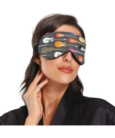 WELLDAY Colorful Guitars Sleep Mask - Soft Comfort Eye Shade Cover for Men Women - Adjustable Strap, Blockout Light - Buy Online on SooperMarket.com
