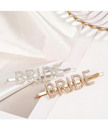 Bridal Hair Clips & Pins - Vintage Rhinestone Letter Accessories for Bride | Wedding Hairpieces for Bachelorette Party - Buy Online on SooperMarket.com