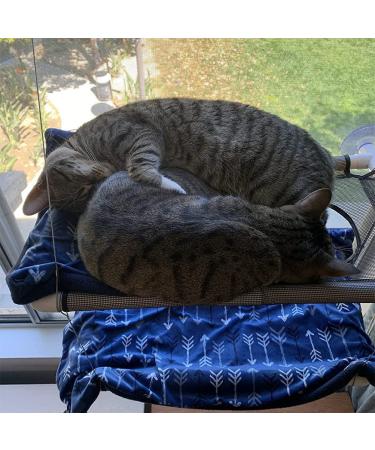 Cat Window Perch Deluxe Double Layer with Free Fleece Blanket & Toys | Large Cat Hammock for 55 lbs Cats | Space-Saving Sunbathing Bed - Buy Online on SooperMarket.com
