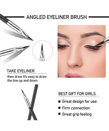12 Pieces Angled Eyeliner Brushes - Lightweight & Fine Bent Angle for Precise Makeup Application - Buy Online on SooperMarket.com