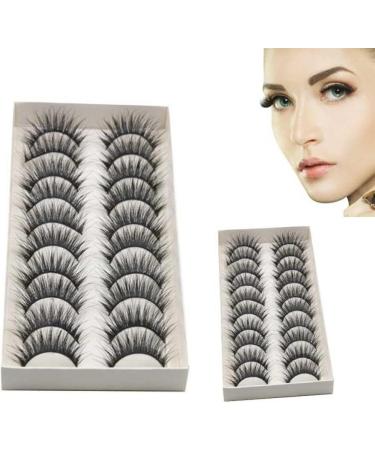 Clearance!Sumen 10 Pair Thick Long Black Cross False Eyelashes Makeup Eye Lash Extension - Buy Online on SooperMarket.com