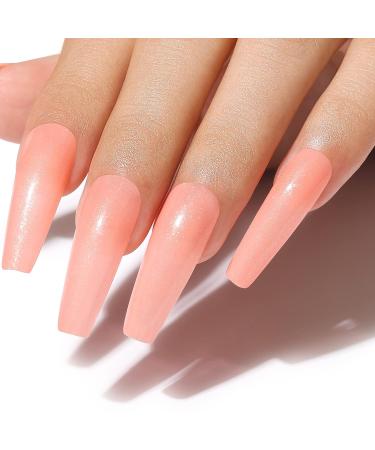 AIMEILI Peach Glitter Shimmery Gel Nail Polish 10ml - Soak Off UV LED Nail Lamp Gel Polish for Sparkly Natural Nail Art - Buy Online on SooperMarket.com