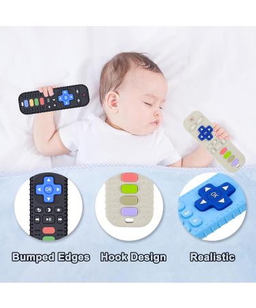 2-Pack Baby Teething Toys for Babies 6-12 Months - BPA Free Silicone Chew Toys for Teething Itchy Relief (White+Blue/Grey+Blue) - Buy Online on SooperMarket.com