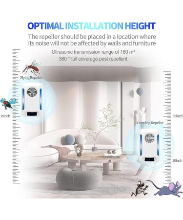 Ultrasound Pest Control - 4-Pack Insect Repeller for Mosquitoes Mice Ants Flies Spiders & Roaches | Effective Electronic Pest Deterrent - Buy Online on SooperMarket.com