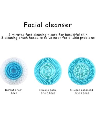 Opal Tool Sonic Facial Cleaning Brush - USB Electric Deep Cleansing Device for Face Massage Peeling & Blackhead Removal (Blue) - Buy Online on SooperMarket.com