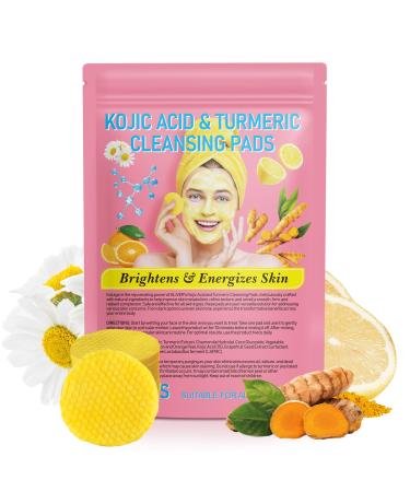 40pcs Turmeric Cleansing Pads - Turmeric Face Pads for Dark Spots - Turmeric Pads Infused Foaming Exfoliating Pads - Remove Excess Keratin - Vitamin C - Gentle & Non-Irritating for Face Body 1 Count (Pack of 1)