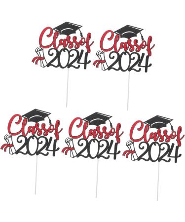 Warmhm 10 Sets Cake Insert Decor Party Supplies Graduation Cake Toppers Graduation Cupcake Topper Cake Picks Grad Cupcake Toppers European and American Plug-in Red Paper Redx2pcs 16.00X13.00X0.10CMx2pcs - Buy Online on SooperMarket.com