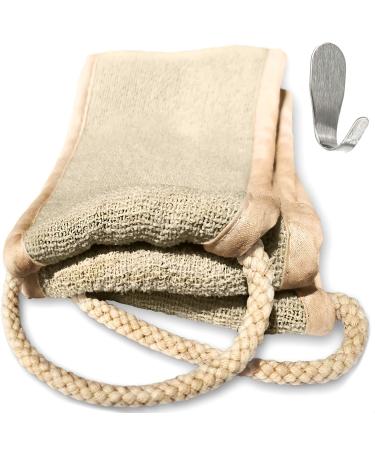 Toem Back Scrubber Strap for Shower - Exfoliating Wash Cloth Back Washer - Exfoliating Band Set - 4 x 32 Inches