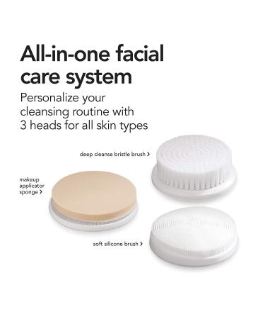 Brightline Sonic Rechargeable Electric Facial Cleansing Brush System | 6 Intensity Settings | 3 Scrub Brush Heads | Green - Buy Online on SooperMarket.com