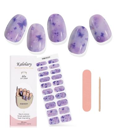 Kalolary Gel Nail Polish Strips Semi Cured Nail Gel Art Sticker Waterproof Full Nail Wraps Decal Sets with Nail File and Stick for Women Girls Nail Art Decor (UV/LED Lamp Required) (Butterfly)
