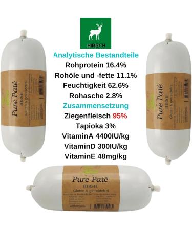 Paw Natural Dog Sausage - Gluten & Grain-Free Venison | Firm Slices | 3x400g Pack - Largest Variety Available - Buy Online on SooperMarket.com