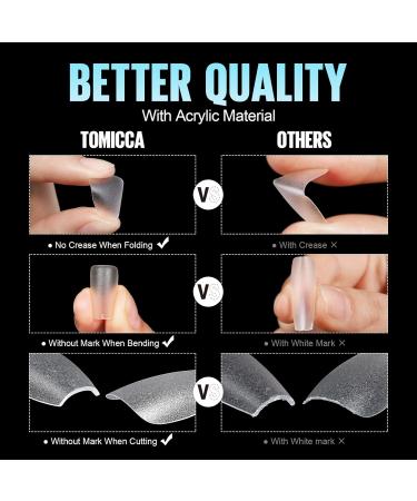 Tomicca Artificial Nails - Short Square Nail Tips for Gel Nails | 150 Pcs Soft Gel Full Cover Set with Glue | Professional Salon Quality - 15 Sizes Available - Buy Online on SooperMarket.com
