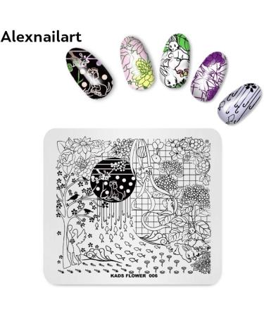 Nail Stamping Plate Set of 5 - Flower & Parrot Nail Art Templates | Perfect for Creative Designs! - Buy Online on SooperMarket.com