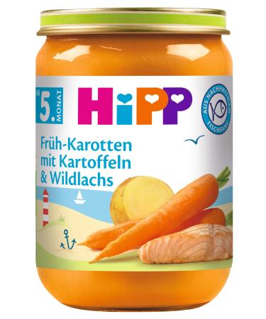 HiPP Early Carrots with Potatoes and Salmon Pack of 6 (6 x 190 g) H 6105 Carrot/Carrot/Salmon 190g 190g (Pack of 6) Carrot/Carrot/Salmon