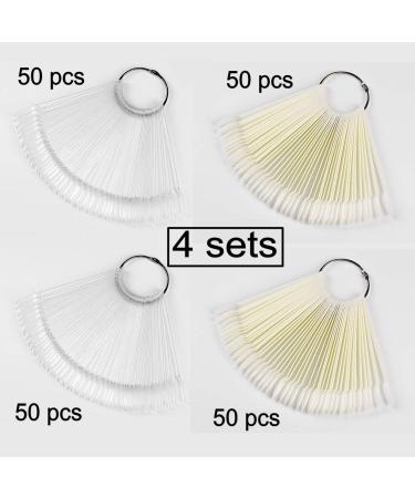 200 x Natural Clear False Nail Art Tips Display Swatch Sticks for Practice and Polish Swatching - Buy Online on SooperMarket.com