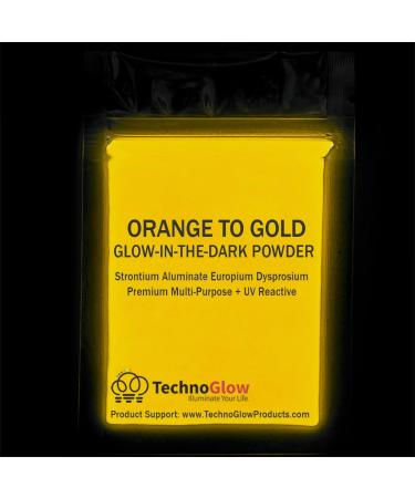 Orange to Gold Glow Powder - 30g | UV Reactive Pigment for Stunning Effects - Buy Online on SooperMarket.com