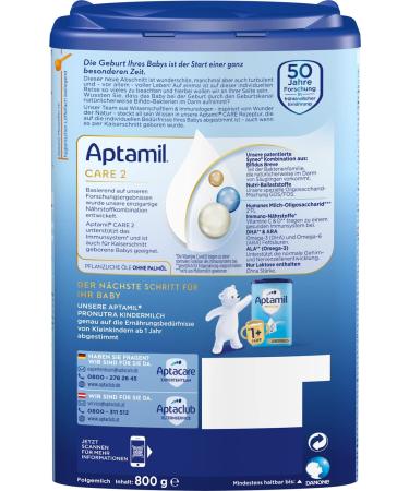 Aptamil Care 2 Follow-On Milk 800g | Omega 3 & 6 DHA & ARA | Palm Oil-Free Baby Food | International Shipping - Buy Online on SooperMarket.com