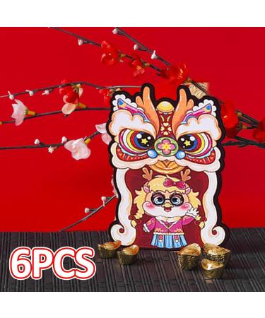 6X 2024 Chinese New Year Red Envelopes Red Pockets Lunar Cute Hong Bao for Spring Festival Graduation Gifts B Style B - Buy Online on SooperMarket.com