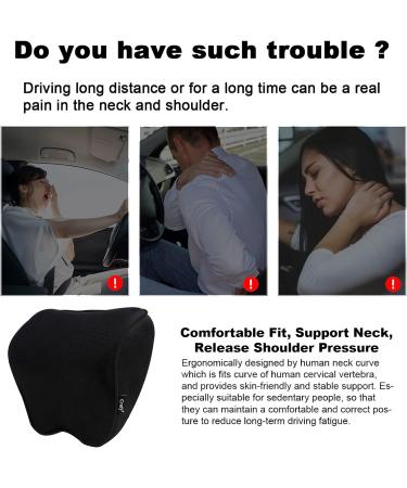 2-Pack Memory Foam Car Neck Pillows - Soft Adjustable Headrest with Breathable Cover for Ultimate Driving Comfort - Buy Online on SooperMarket.com