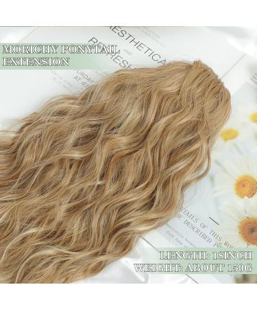 MORICHY Highlights Ponytail Extension 18inch Claw Clips in Ponytail Hair Extension for Women Mix Blonde Curly Hair Synthetic Pony Tail Hairpiece for Women Daily Use party 18Inch Dirty Blonde with Brown Highlights - Buy Online on SooperMarket.com