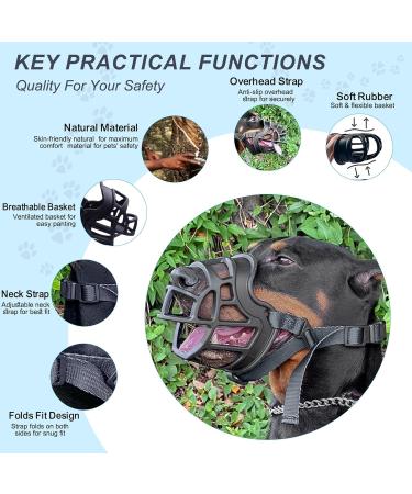 Premium Silicone Dog Muzzle - Basket Style for Medium & Large Dogs | Anti-Bark Solution | International Shipping - Buy Online on SooperMarket.com