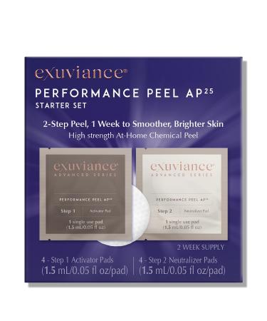 EXUVIANCE Performance Peel AP25 Starter Set At-Home Chemical Peel Gently Exfoliates & Refines Pores Anti-Aging Peel Treats Fine Lines Wrinkles & Uneven Texture with Glycolic Acid 2-week supply