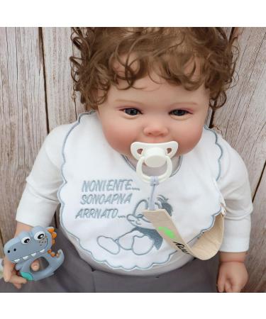 Personalized Name Pacifier Clip (2 Pack) - Custom Cotton Paci Holder Leash for Baby - Binky Clips with Name - Gray+Beige - Buy Online on SooperMarket.com