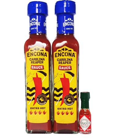 Encona Carolina Reaper Chilli Sauce (2x142ml) and Mini Tabasco (3.7ml)
