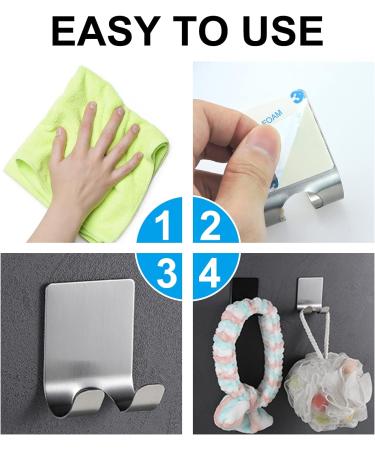 Funincrea 2-Pack Shaver Holder | Self-Adhesive Stainless Steel Hooks for Shower Razors Towels & More - Gray - Buy Online on SooperMarket.com