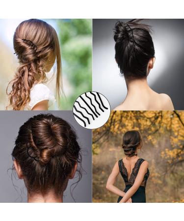 6-Piece Metal Hair Comb Clips for Updo Bun - Black Hair Accessories for Women - Buy Online on SooperMarket.com