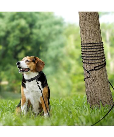 Joytale Reflective Drag Line for Dogs | 15m Nylon Dog Leash with Padded Handle & 2 Carabiner Hooks | Ideal Training Line for Puppies & Small Dogs | 1 Pack - Black - Buy Online on SooperMarket.com
