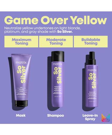 So Silver Purple Shampoo & Conditioner Set - 33.8 Fl Oz | Neutralizes Yellow Tones, Nourishes Hair | Blonde, Grey, Platinum, Bleached Hair | Color Treated | Packaging May Vary - Buy Online on SooperMarket.com