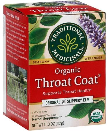 Traditional Medicinals Organic Throat Coat Herbal Tea - 16 Bags | Caffeine-Free - Buy Online on SooperMarket.com