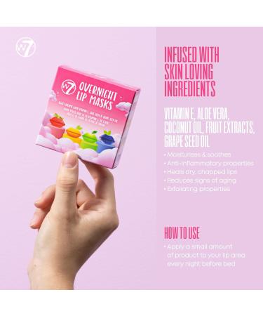 W7 Sweet Dreams Overnight Lip Masks Gift Set - Hydrating Lip Treatment with Aloe Vera & Vitamin E (4x10ml) - Perfect Stocking Stuffer for Soft Moisturized Lips - Buy Online on SooperMarket.com