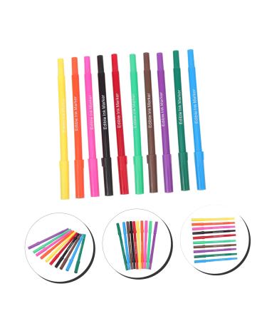 PLAFOPE 10pcs Baking Pen Marker Pen Fine Tip Edible Pen Food Coloring Marker Colored Gel Pens Plastic - Buy Online on SooperMarket.com