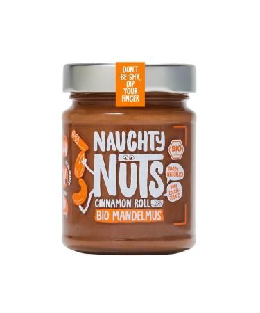 Naughty Nuts Bio Mandelmus Cinnamon Roll |With almonds and cinnamon |100% natural & vegan |Without palm oil & sugar |Ideal as a topping for muesli |250 g
