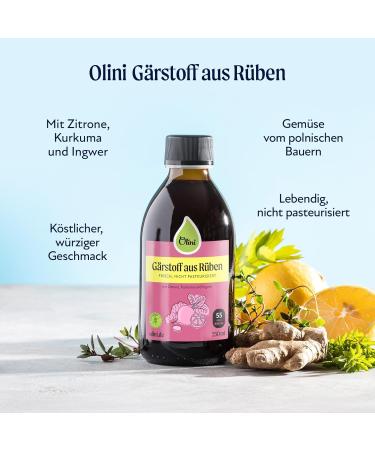 Olini Fermentation Beet Drink 1L - Natural Probiotic with Lemon Turmeric & Ginger - Freshly Pasteurized Preservative-Free - Buy Online on SooperMarket.com
