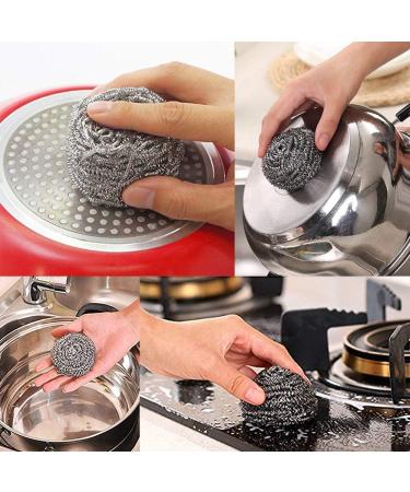 20-Piece Stainless Steel Pot Cleaner Set - High-Performance Spiral Scour Pads for Pans Grills & Stoves - Durable Silver Cleaning Solution - Buy Online on SooperMarket.com