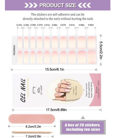 Kalolary 20PCS Solid Color Gel Nail Polish Strips | Self-Adhesive Wraps with Nail File | Gradient Rosa - Buy Online on SooperMarket.com