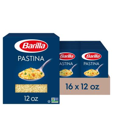 Barilla Pastina Pasta, 12 oz. Box (Pack of 16) - Non-GMO Pasta Made with Durum Wheat Semolina - Italy's Number 1 Pasta Brand - Kosher Certified Pasta 12 Ounce (Pack of 16)
