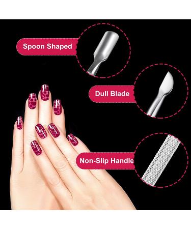 Stainless Steel Nail Cuticle Pusher & Cutter Set - 8 Pieces | Manicure & Pedicure Tool Kit for Fingernail and Toenail Art - Silver - Buy Online on SooperMarket.com