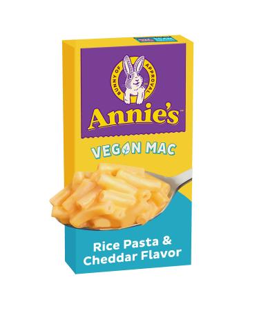 Annies Vegan Mac Rice Pasta and Cheddar Flavor Dinner with Organic Gluten Free Pasta, Vegan Alternative to Kids Macaroni and Cheese Dinner, 6 OZ (Pack of 12)